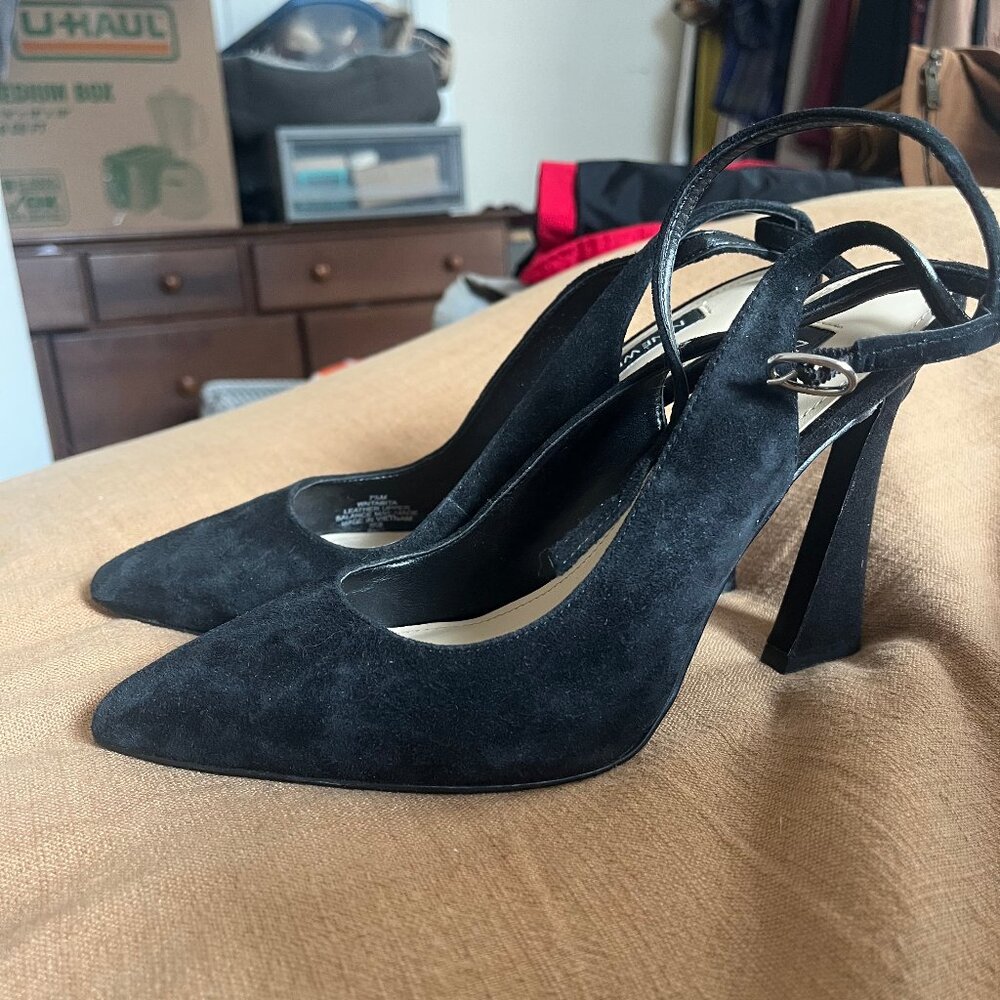 Nine West Black Suede Slingback Pumps
